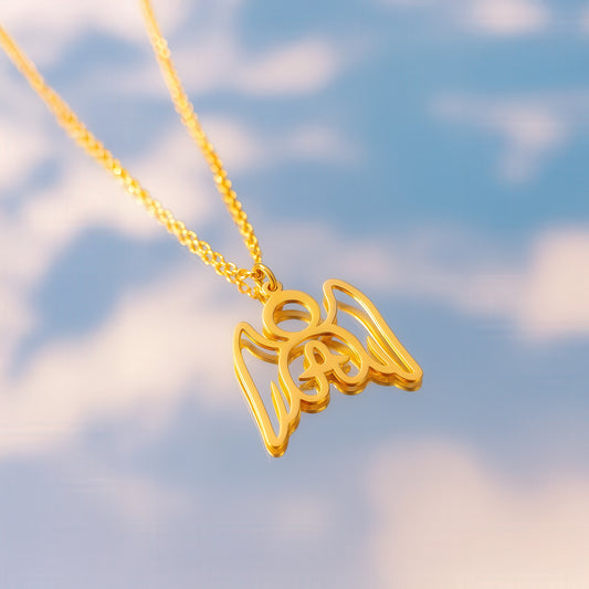 Praying Angel 14K Gold Plated Sterling Silver Necklace