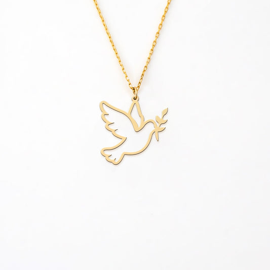 Peace Dove 14K Gold Plated Sterling Silver Necklace