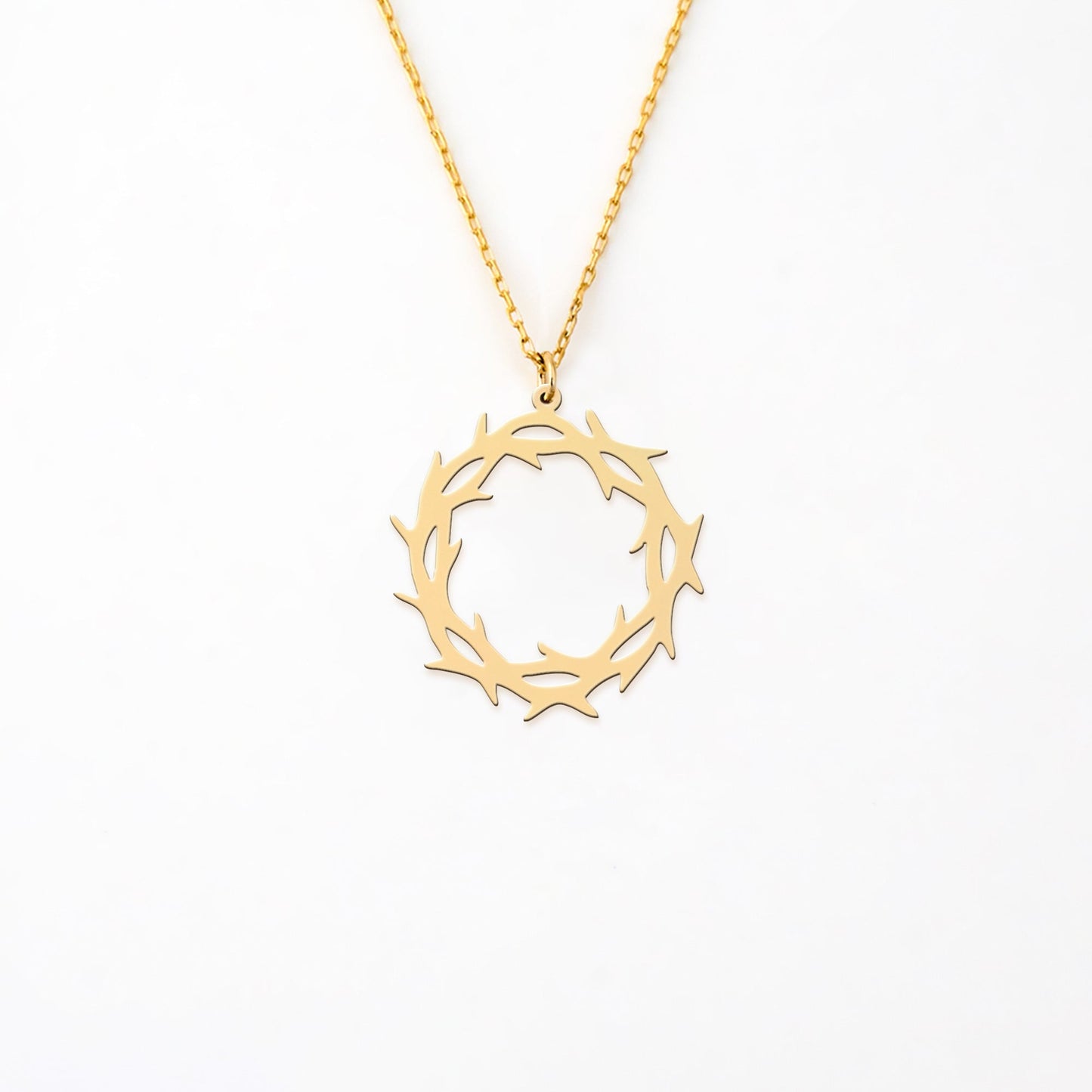 Thorn Crown Gold Plated Sterling Silver Necklace
