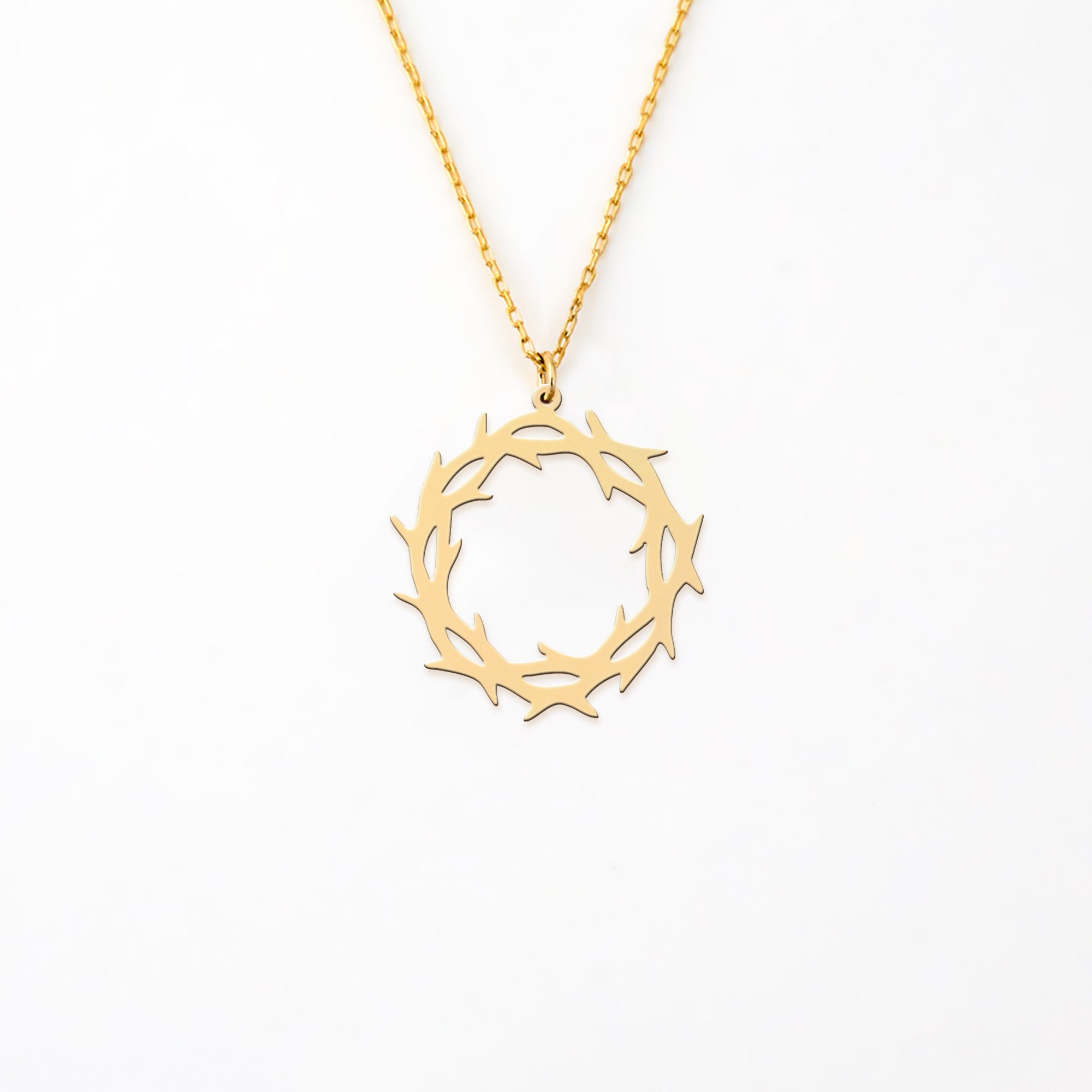 Thorn Crown Gold Plated Sterling Silver Necklace