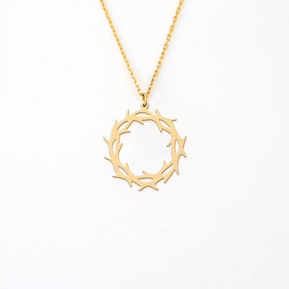 Thorn Crown Gold Plated Sterling Silver Necklace