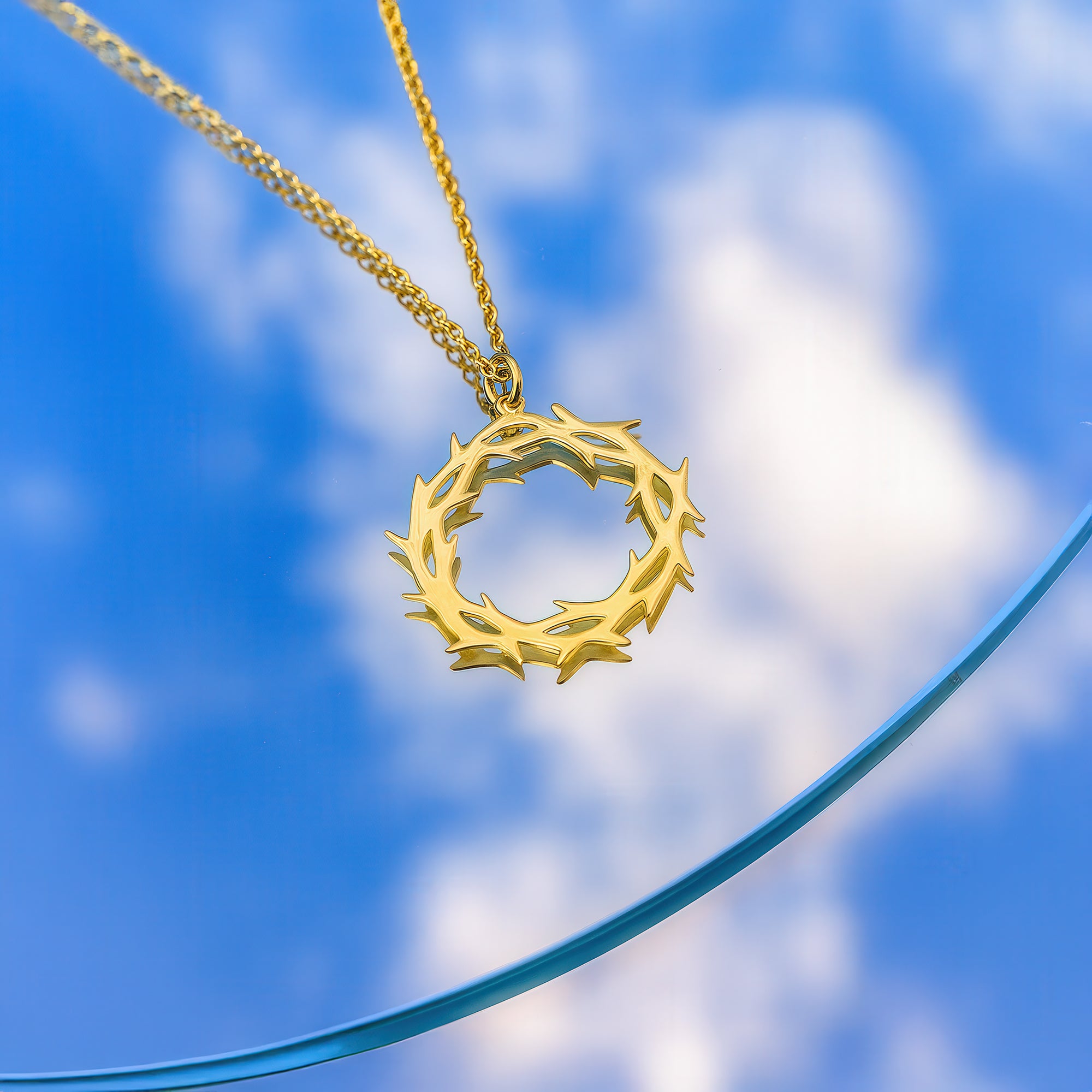 Thorn Crown Gold Plated Sterling Silver Necklace