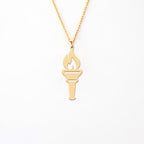 Torch Necklace in 14K Gold Plated Sterling Silver