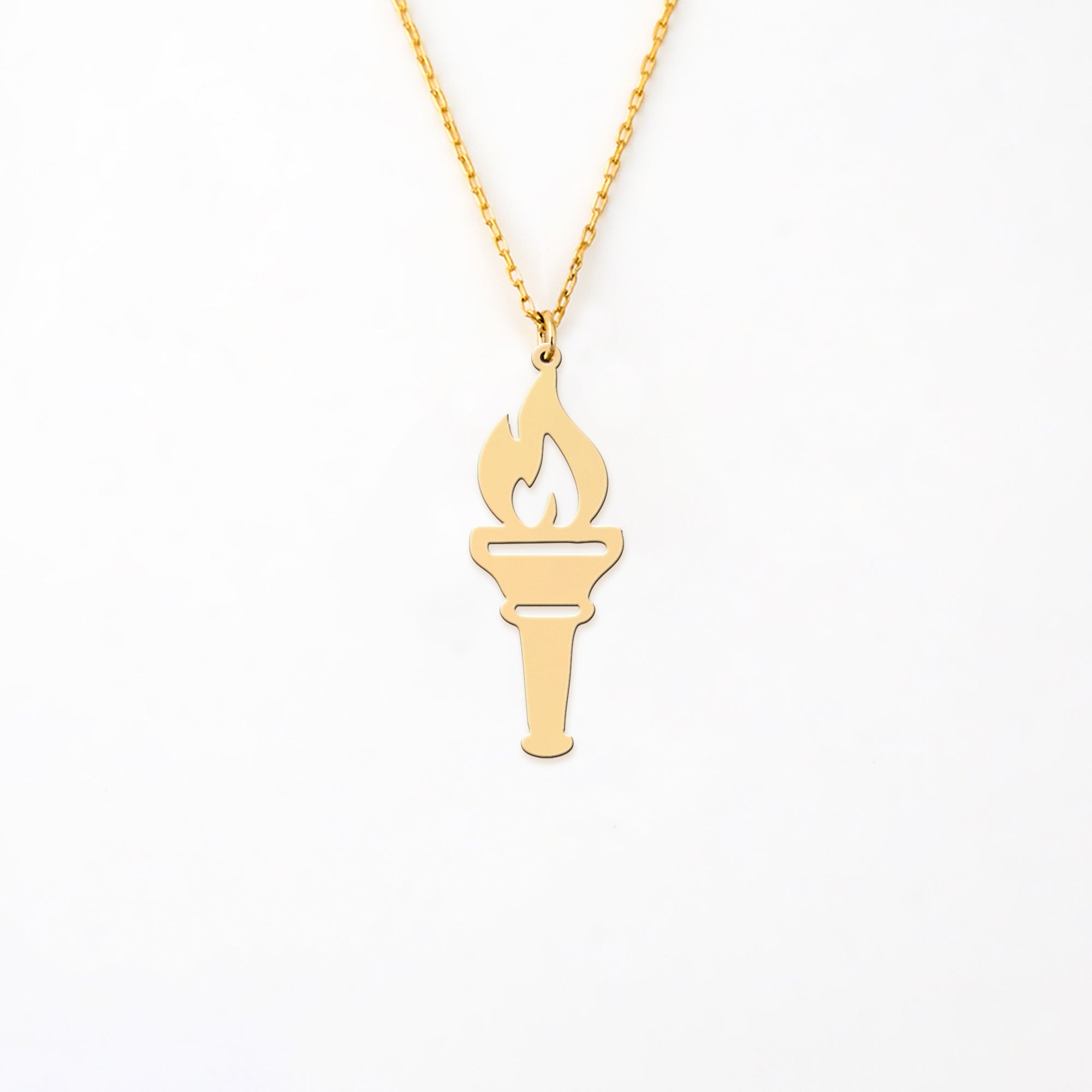 Torch Necklace in 14K Gold Plated Sterling Silver