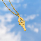 Torch Necklace in 14K Gold Plated Sterling Silver