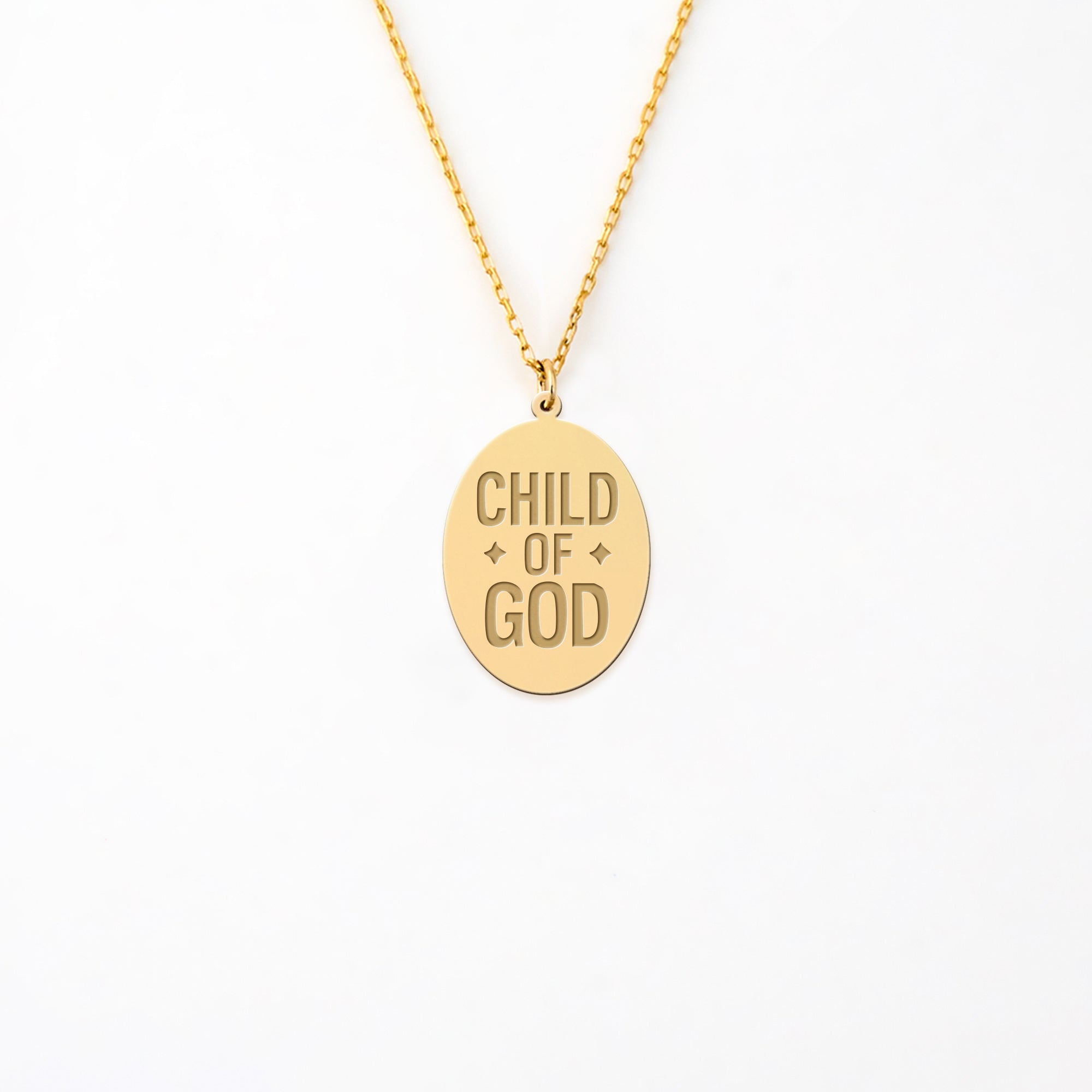 Oval Child of God 14K Gold Plated Sterling Silver Necklace
