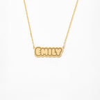 Bubble Font Personalized Necklace in 14K Gold Plated Sterling Silver