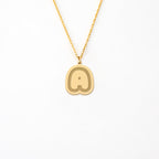 Personalized Bubble Initial Pendant in 14K Gold Plated Sterling Silver Necklace