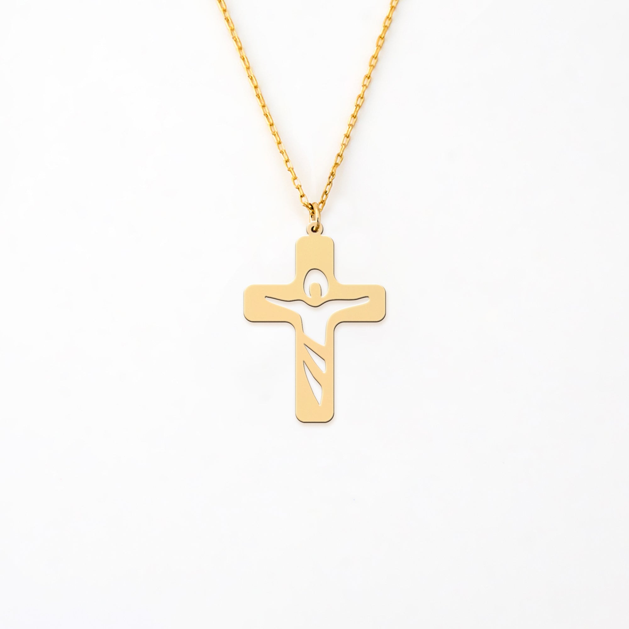 Risen Hope Cross Necklace 14K Gold Plated Sterling Silver