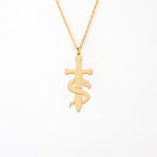 Timeless Sword & Serpent 14K Gold Plated Sterling Silver Necklace