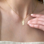 Timeless Sword & Serpent 14K Gold Plated Sterling Silver Necklace