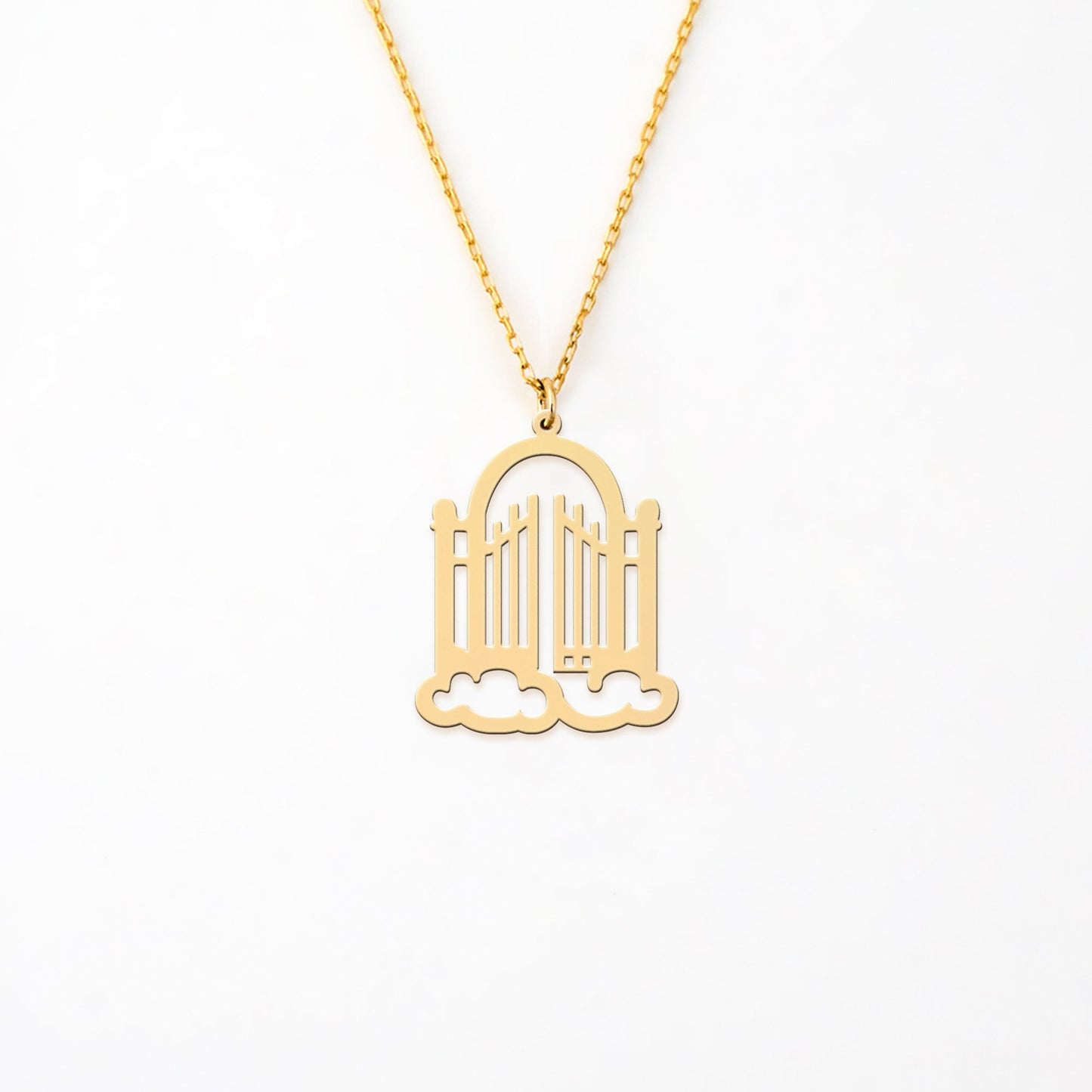 Minimal Gate of Heaven, 14K Gold Plated Sterling Silver Necklace