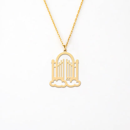 Minimal Gate of Heaven, 14K Gold Plated Sterling Silver Necklace