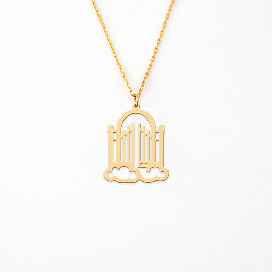 Minimal Gate of Heaven, 14K Gold Plated Sterling Silver Necklace