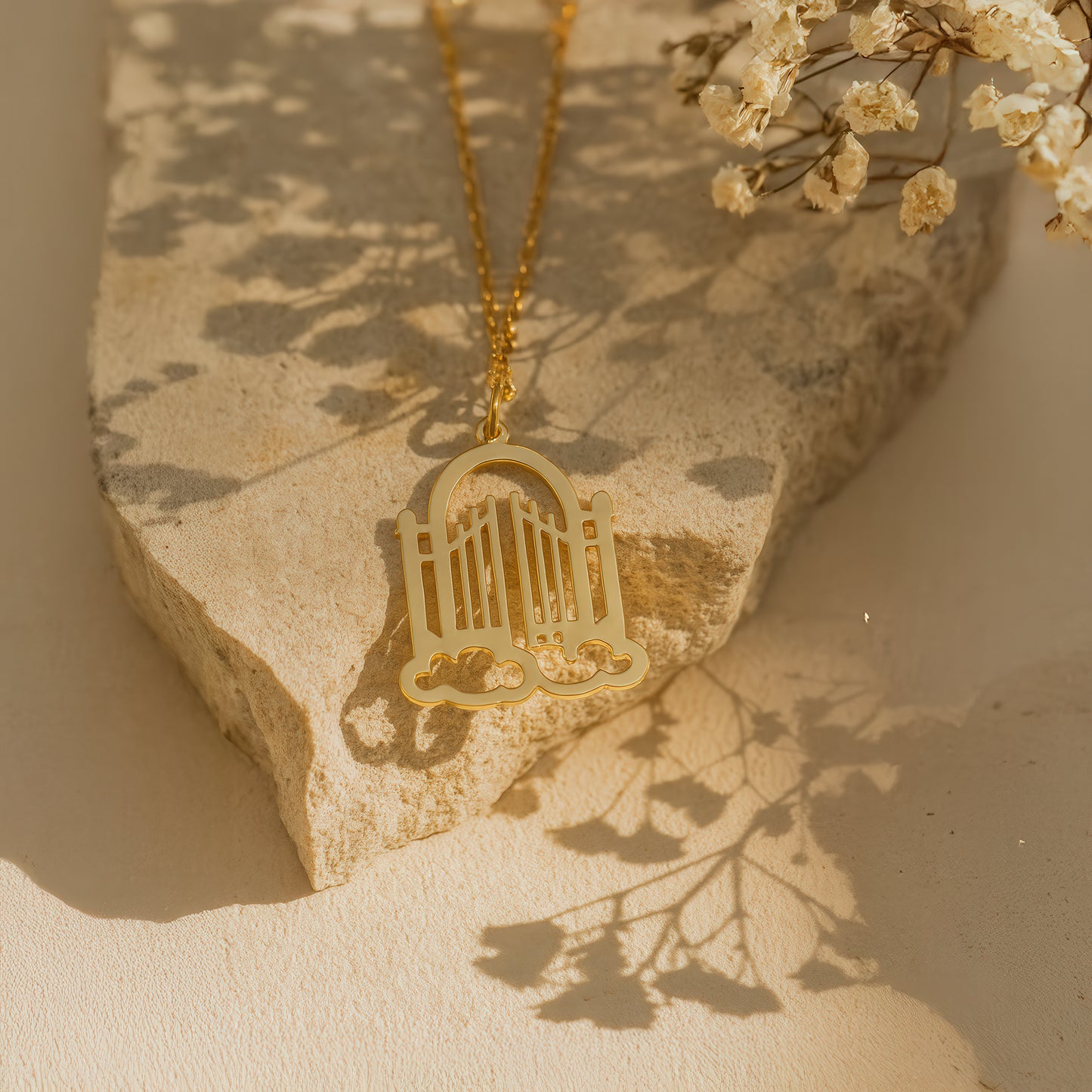 Minimal Gate of Heaven, 14K Gold Plated Sterling Silver Necklace