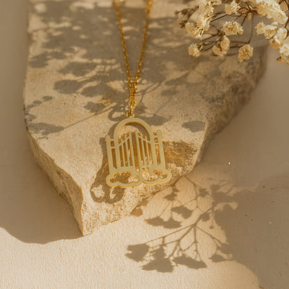 Minimal Gate of Heaven, 14K Gold Plated Sterling Silver Necklace