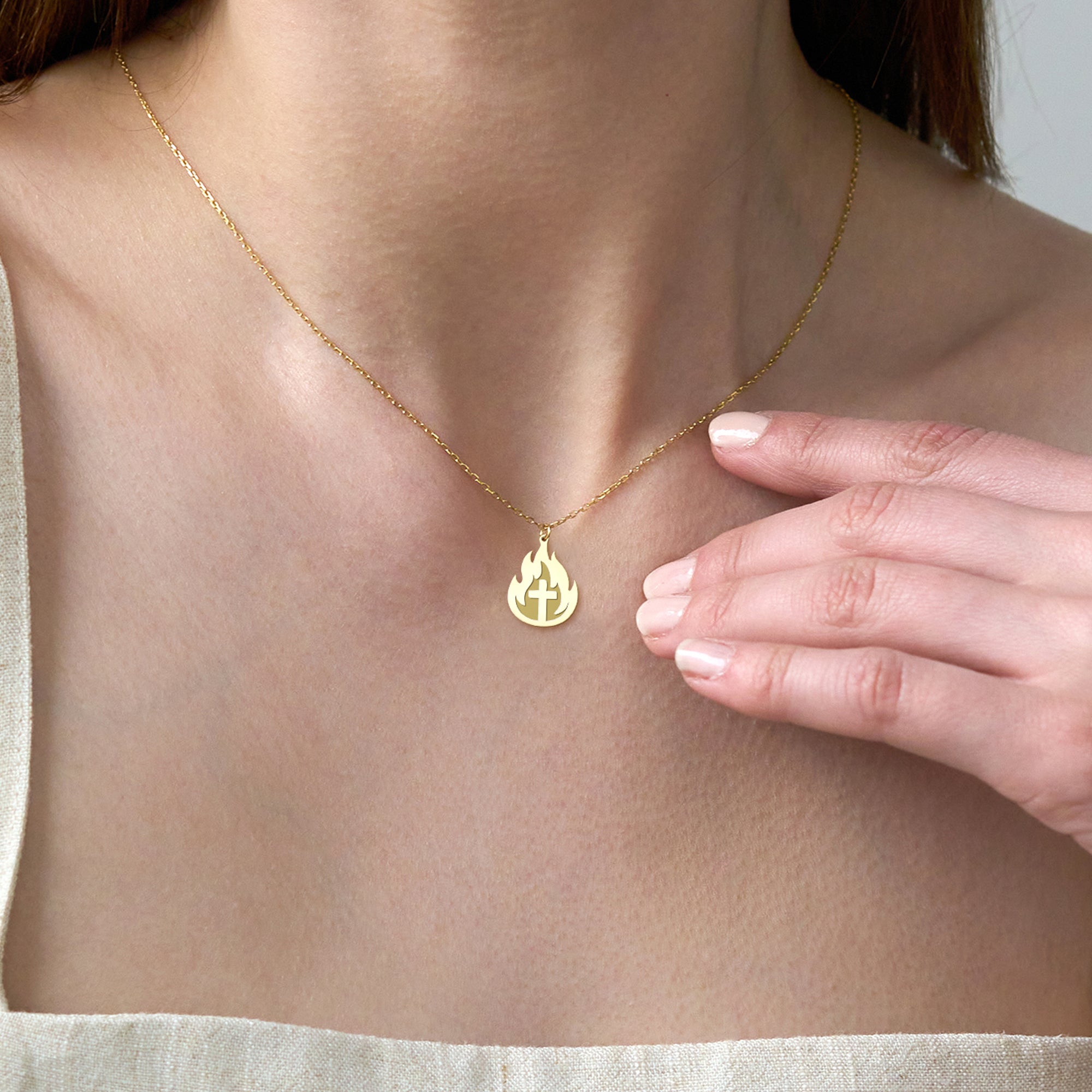 Minimalist Holy Fire Necklace in 18k Gold Vermeil