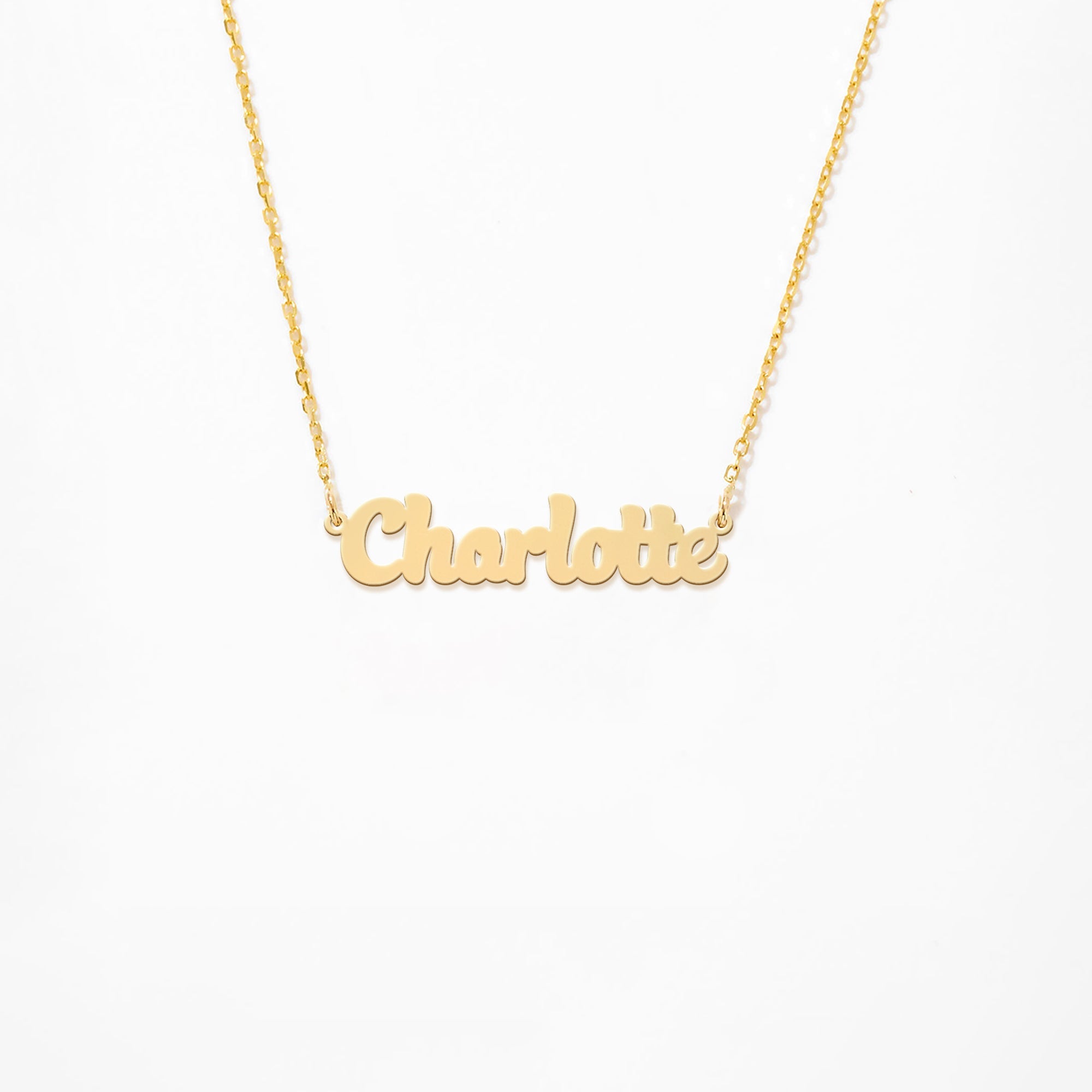 Custom Name Necklace 14K Gold Plated Sterling Silver Necklace