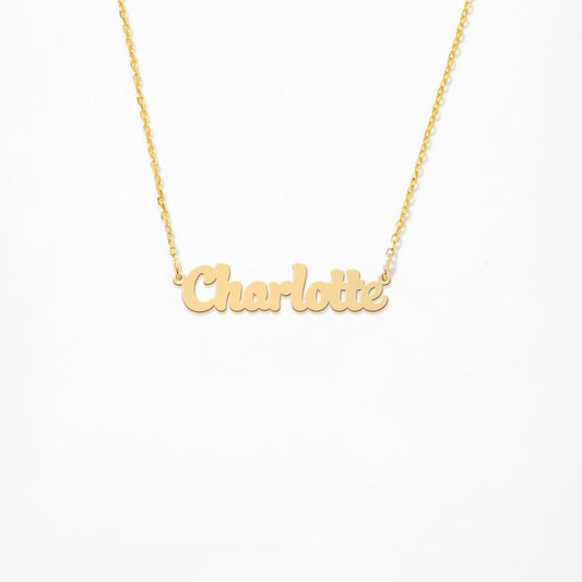 Custom Name Necklace 14K Gold Plated Sterling Silver Necklace