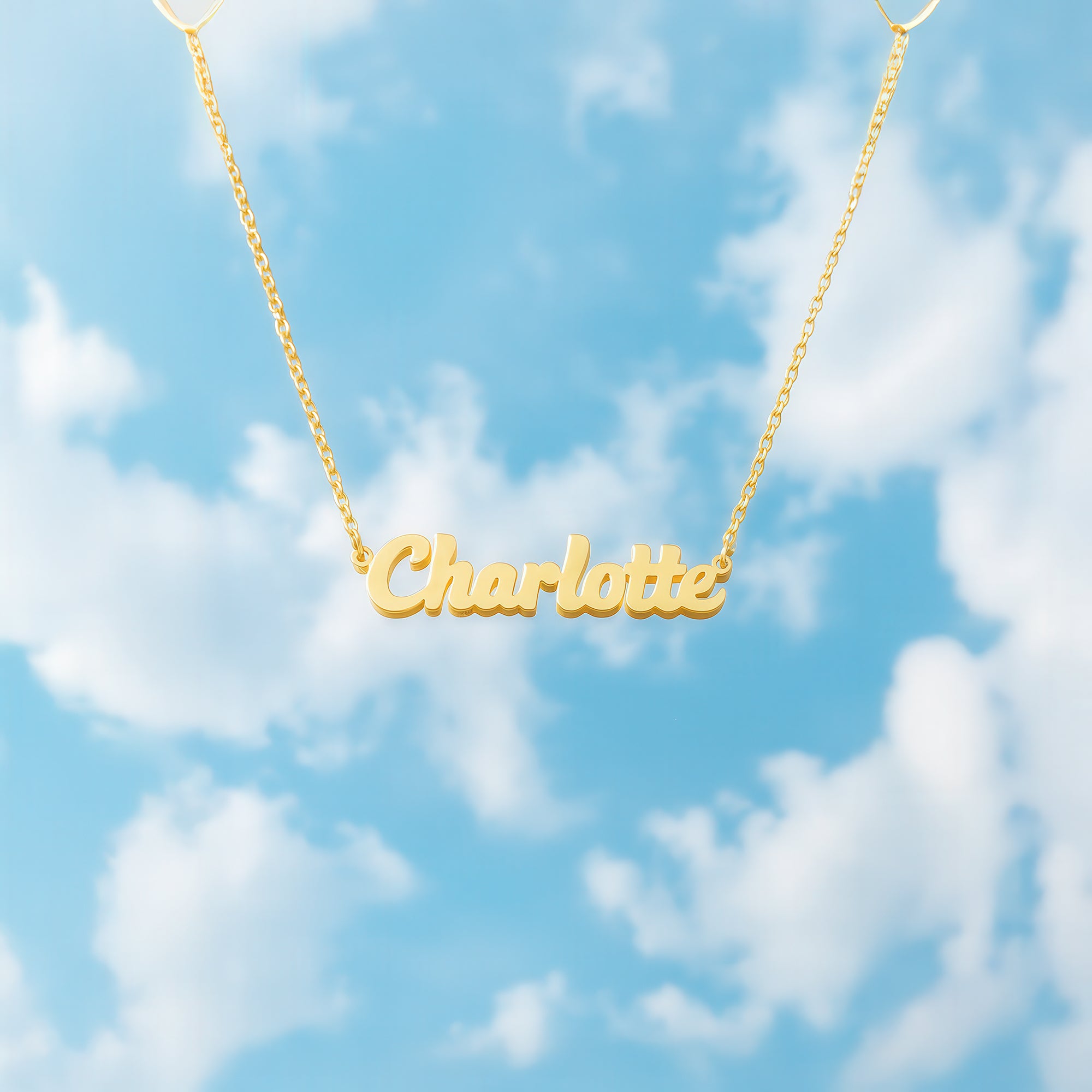 Custom Name Necklace 14K Gold Plated Sterling Silver Necklace