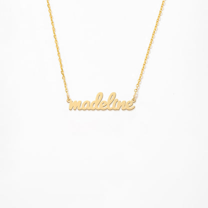Cursive Name 14K Gold Plated Necklace
