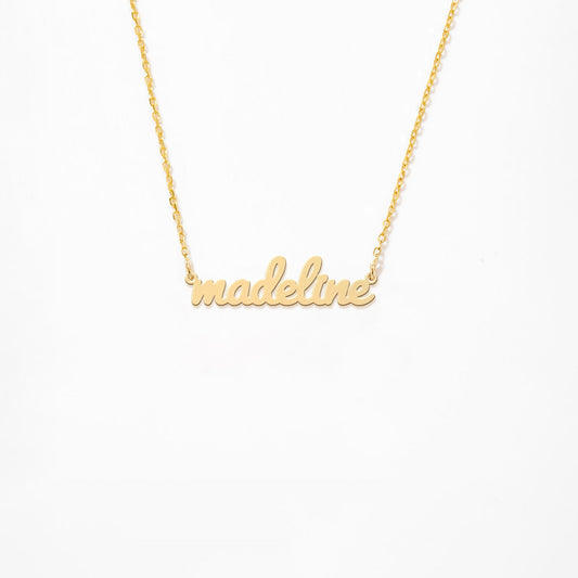 Cursive Name 14K Gold Plated Necklace