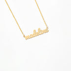 Cursive Name 14K Gold Plated Necklace