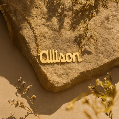 Name Necklace 14K Gold Plated Sterling Silver Necklace