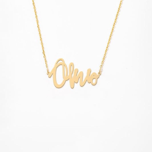 Name Necklace 14K Gold Plated Sterling Silver Necklace