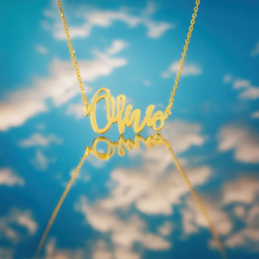 Name Necklace 14K Gold Plated Sterling Silver Necklace