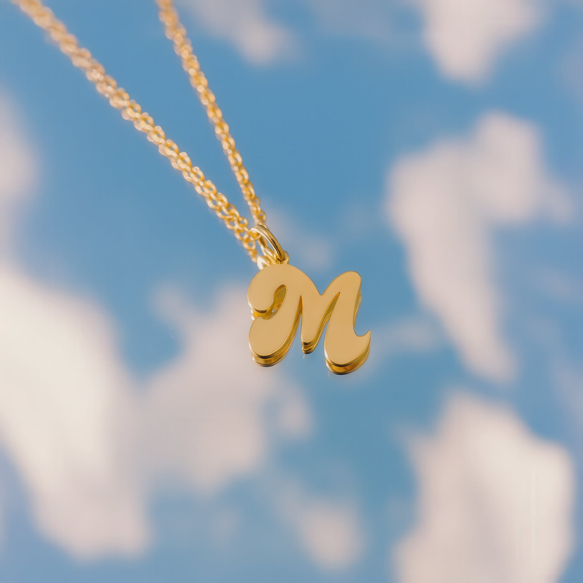 Initial Personalized 14K Gold Plated Sterling Silver Necklace