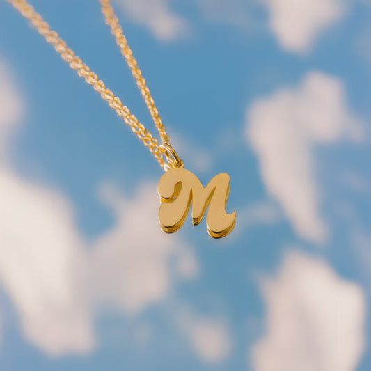 Initial Personalized 14K Gold Plated Sterling Silver Necklace