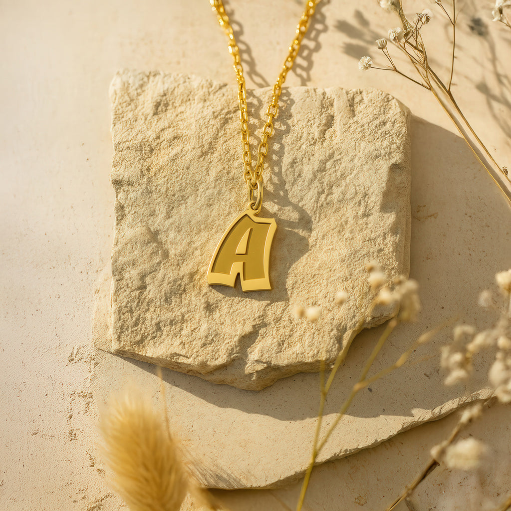 Initial Necklace Gold Vermeil over Sterling Silver