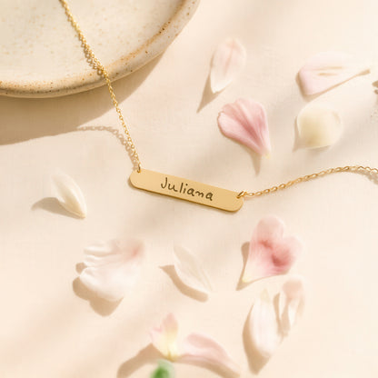 Chic Bar Necklace 14K Gold Plated Sterling Silver Necklace