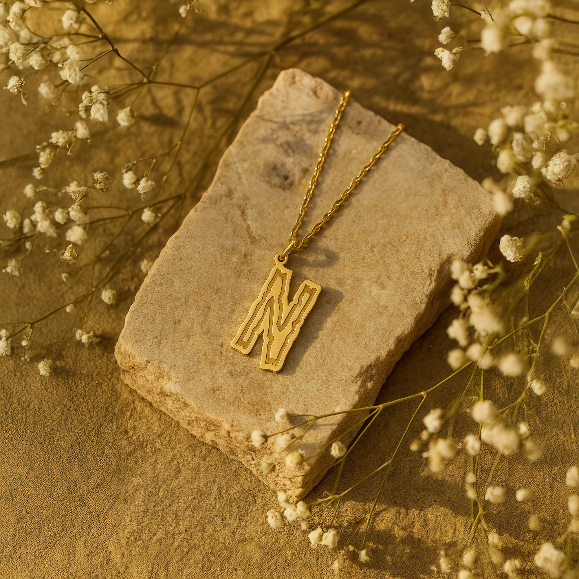 Greek Initial Pendant 14K Gold Plated Sterling Silver Necklace