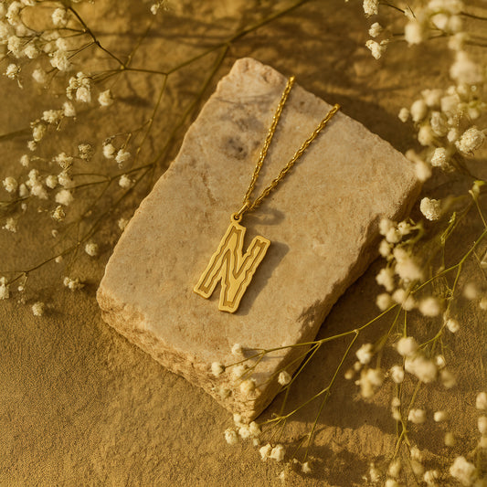 Greek Initial Pendant 14K Gold Plated Sterling Silver Necklace