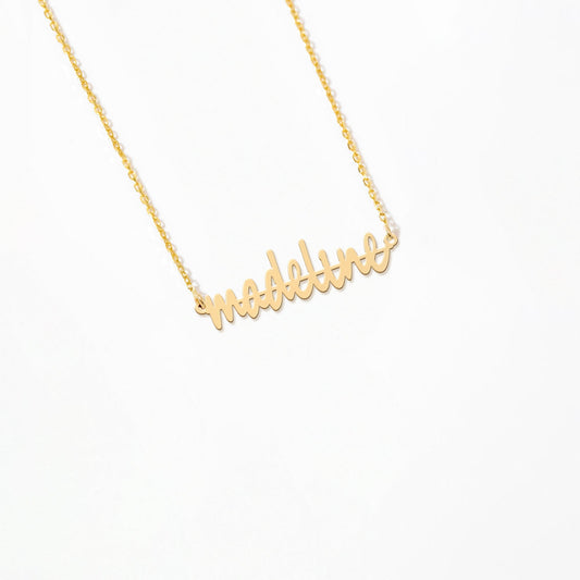 Script Name 14K Gold Plated Sterling Silver Necklace