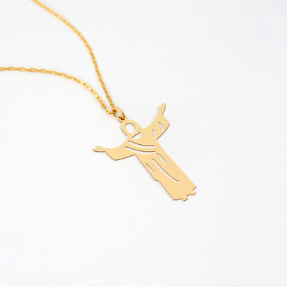 Jesus Pendant 14K Gold Plated Sterling Silver Necklace