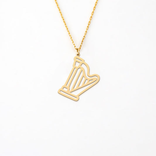 Minimal Harp 14K Gold Plated Sterling Silver Necklace