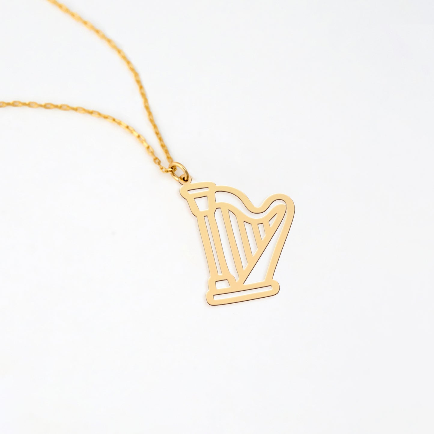 Minimal Harp 14K Gold Plated Sterling Silver Necklace