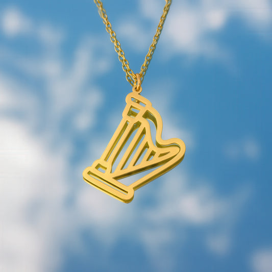 Minimal Harp 14K Gold Plated Sterling Silver Necklace