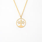 Tree Pendant 14K Gold Plated Sterling Silver Necklace