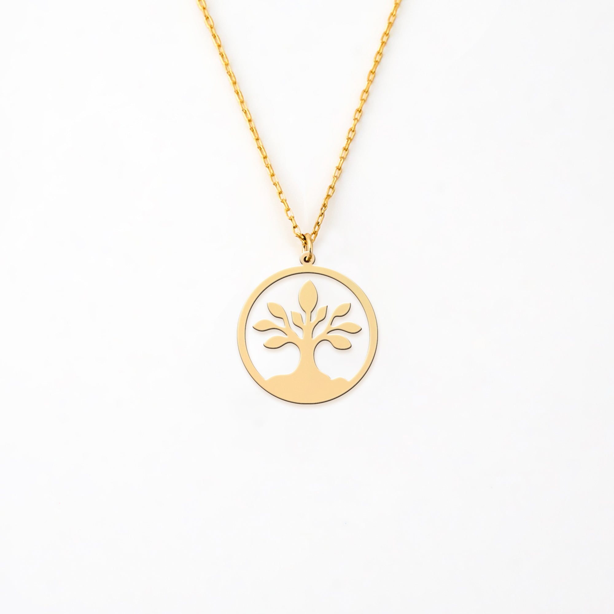 Tree Pendant 14K Gold Plated Sterling Silver Necklace