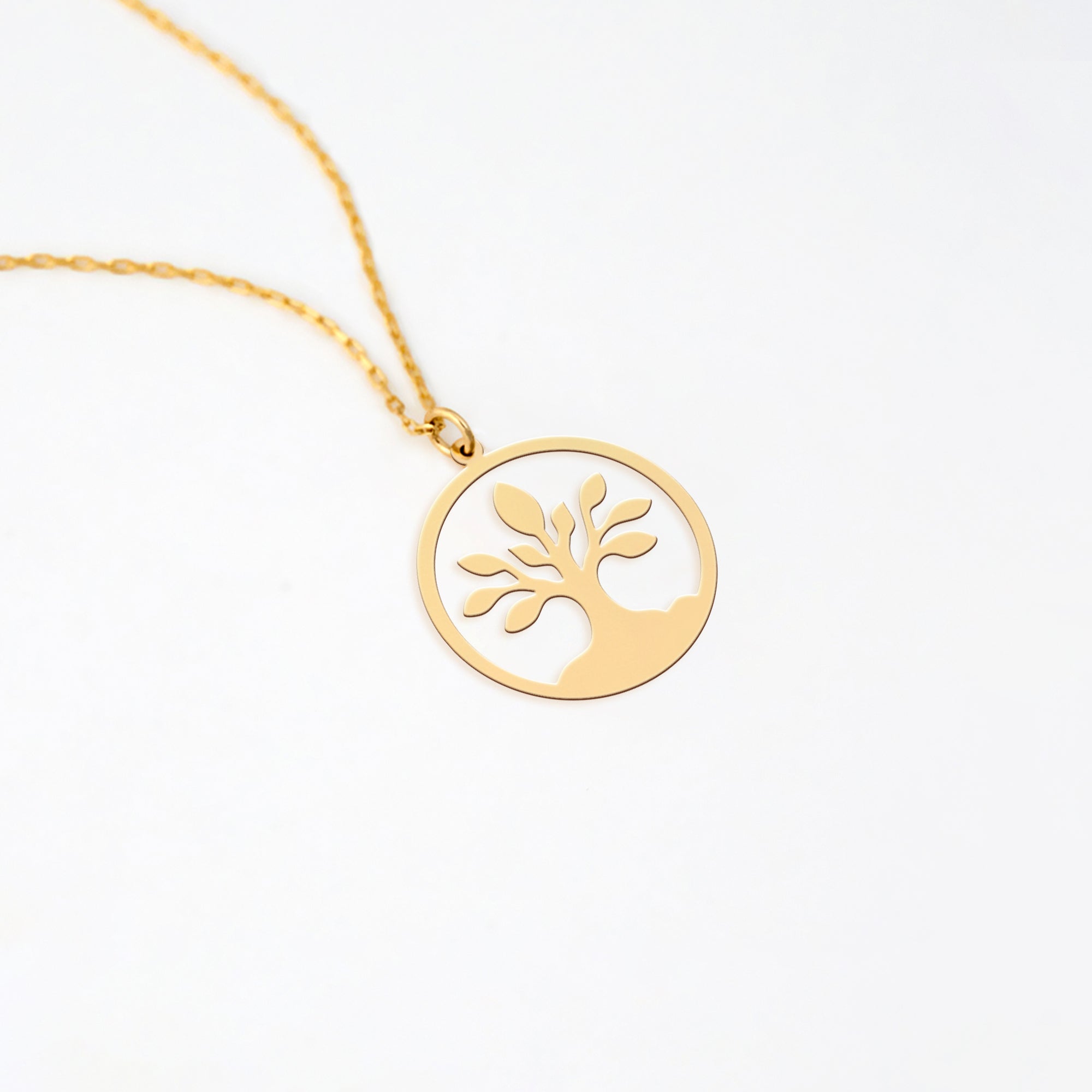 Tree Pendant 14K Gold Plated Sterling Silver Necklace