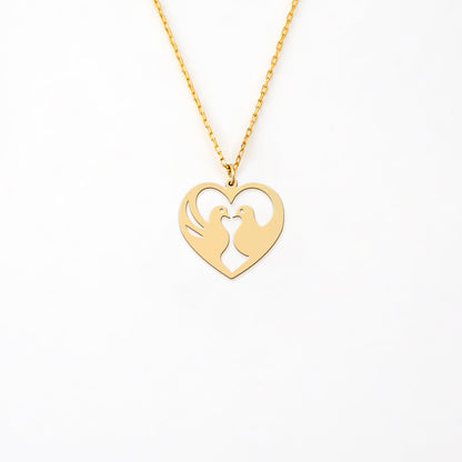 Love Birds Sterling Silver Couple Necklace