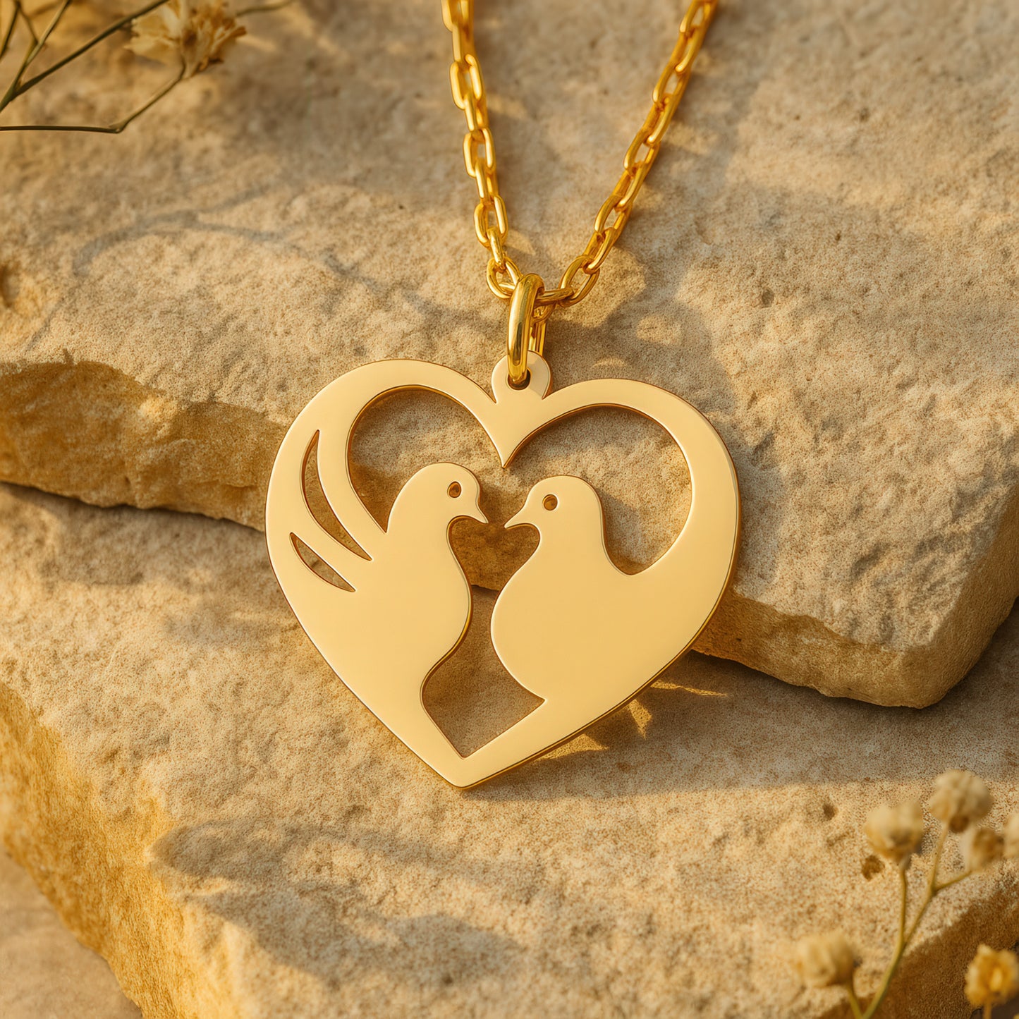 Love Birds Sterling Silver Couple Necklace