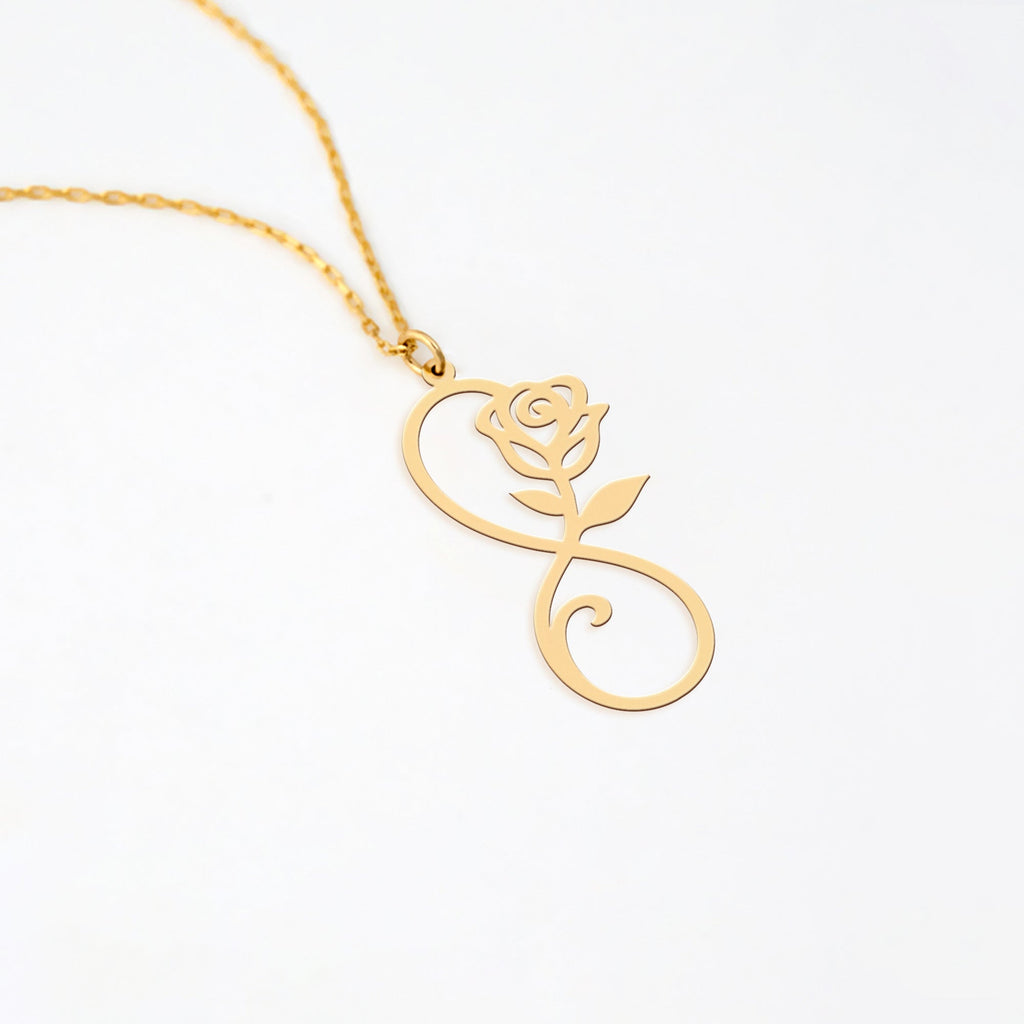 Infinity Rose Necklace in Gold Vermeil Over Sterling Silver