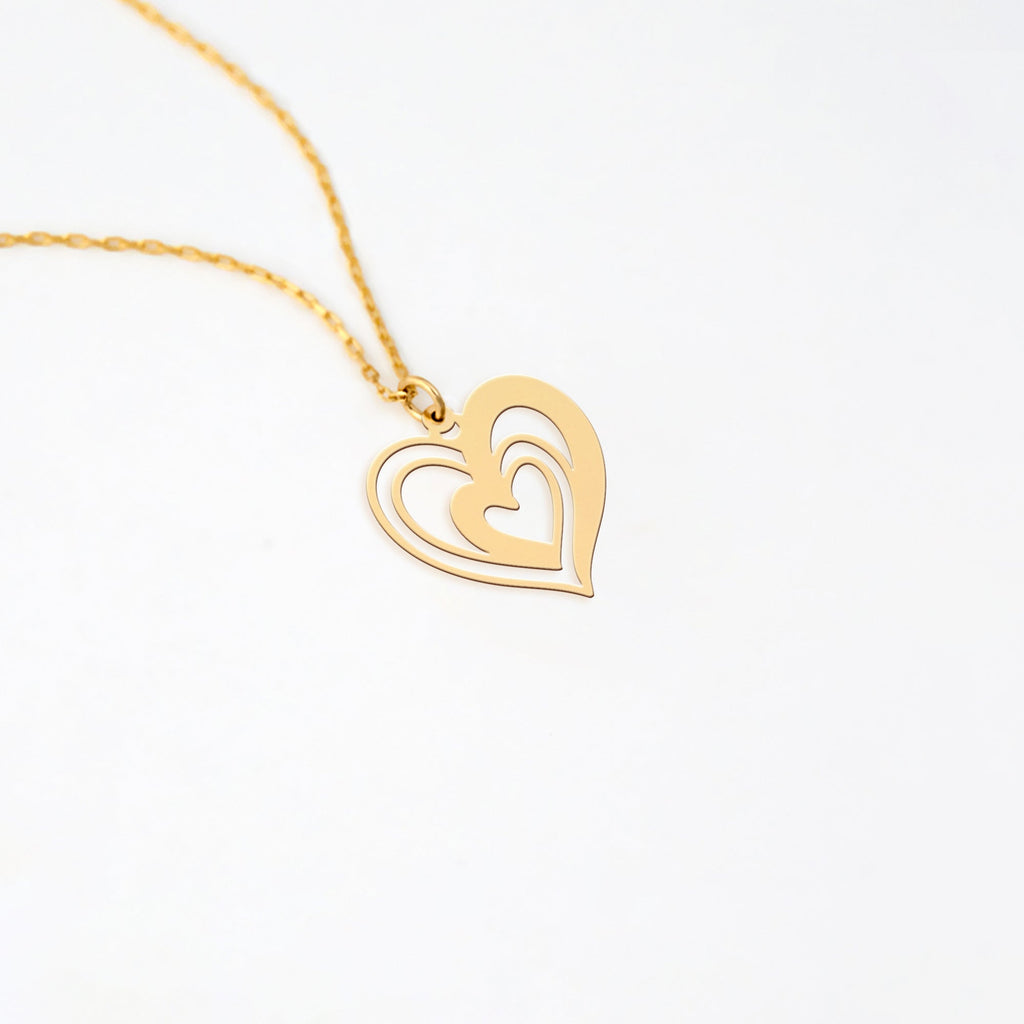 Interlocking Hearts Sterling Silver Necklace in Gold Vermeil