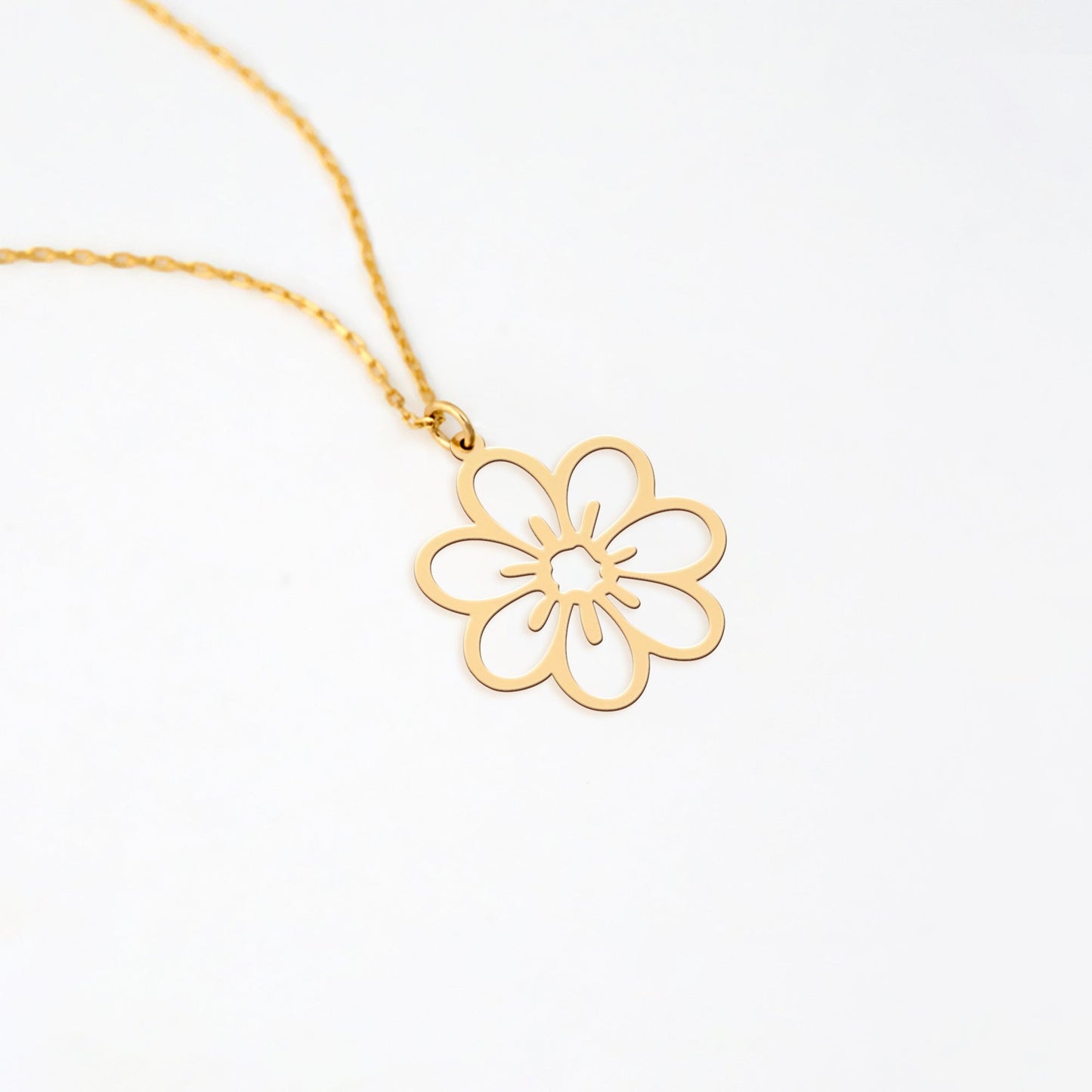 Daisy Flower Sterling Silver Necklace