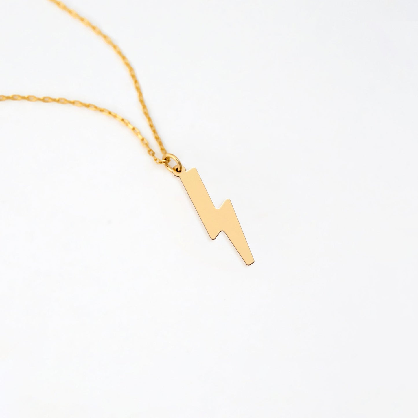 Tiny Lightning Pendant Sterling Silver Necklace